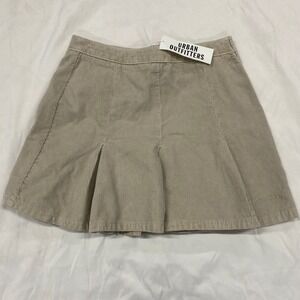 BDG Urban Outfitters Tan Corduroy Pleated Mini Skirt Size S NWT coquette